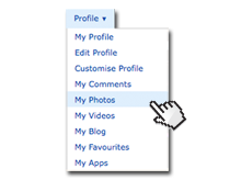 Mouse over and choose My Photos